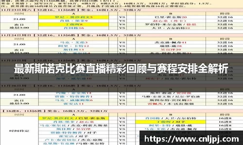 最新斯诺克比赛直播精彩回顾与赛程安排全解析